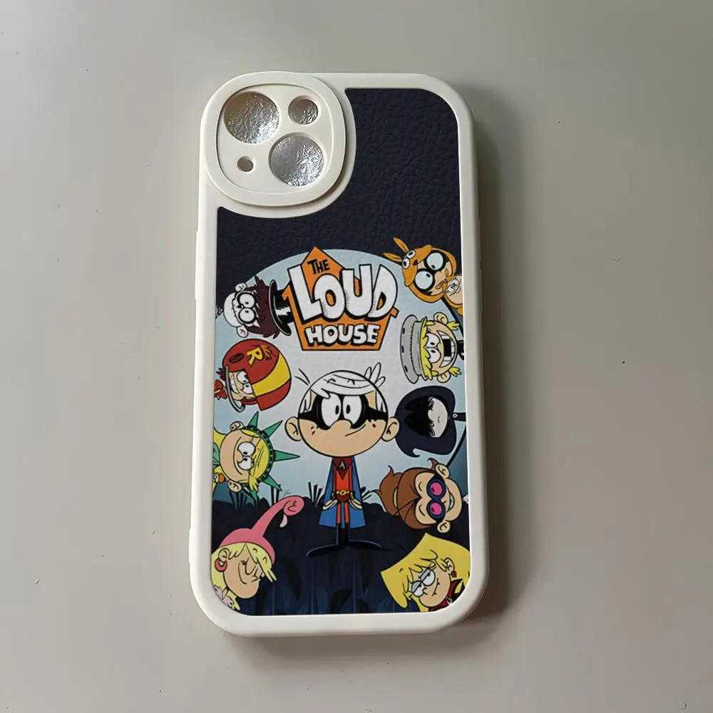Cartoon The Loud House Custodia per telefono per Iphone 15 Pro Max 14 Plus 16 Pro 11 13 12 Mini Xr Xs 7 8 Puls Se Copertura in pelle di agnello