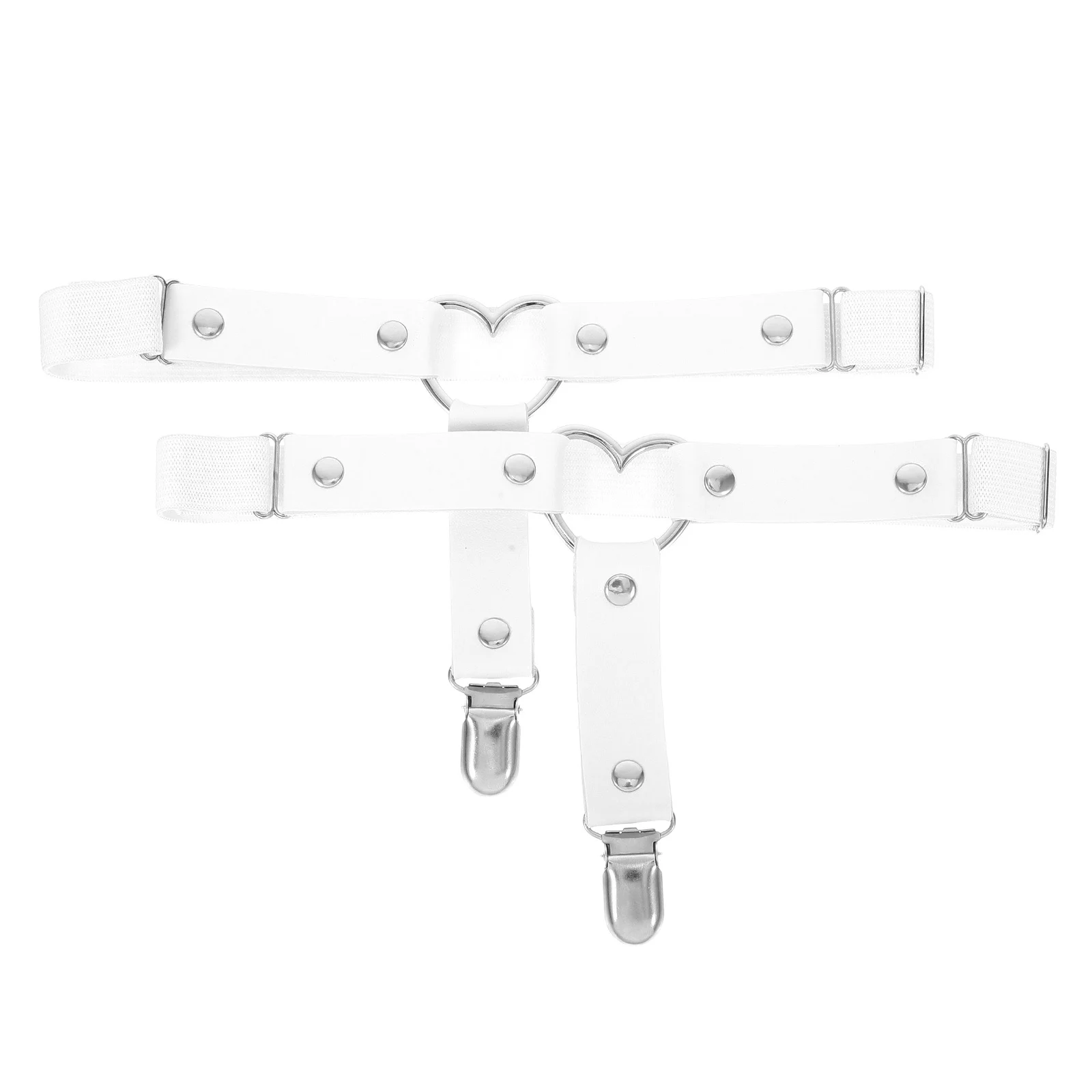 

2Pcs Leg Rings Punk Loving Heart Adjustable Hip-Hop Garters Costume Accessories for Women Leg Harness Binding Games