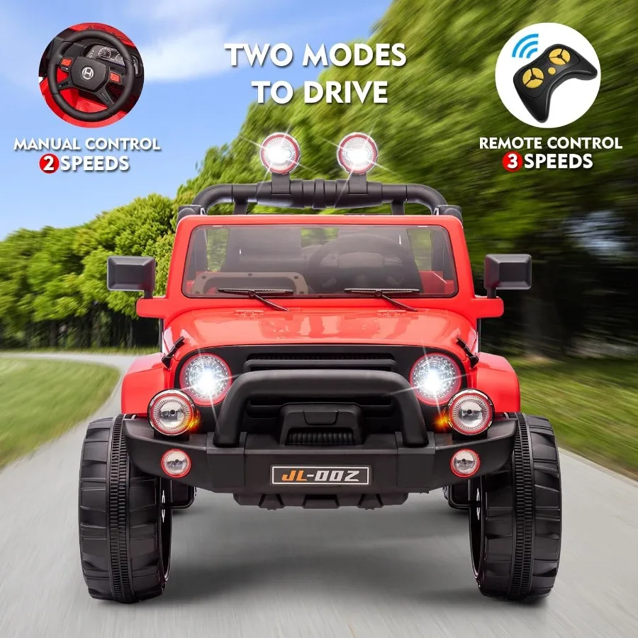 Paseo de 2 plazas en camión y cubierta de coche coche eléctrico de 12V con Control remoto Parental música Bluetooth reproductor de MP3 luces LED Spr