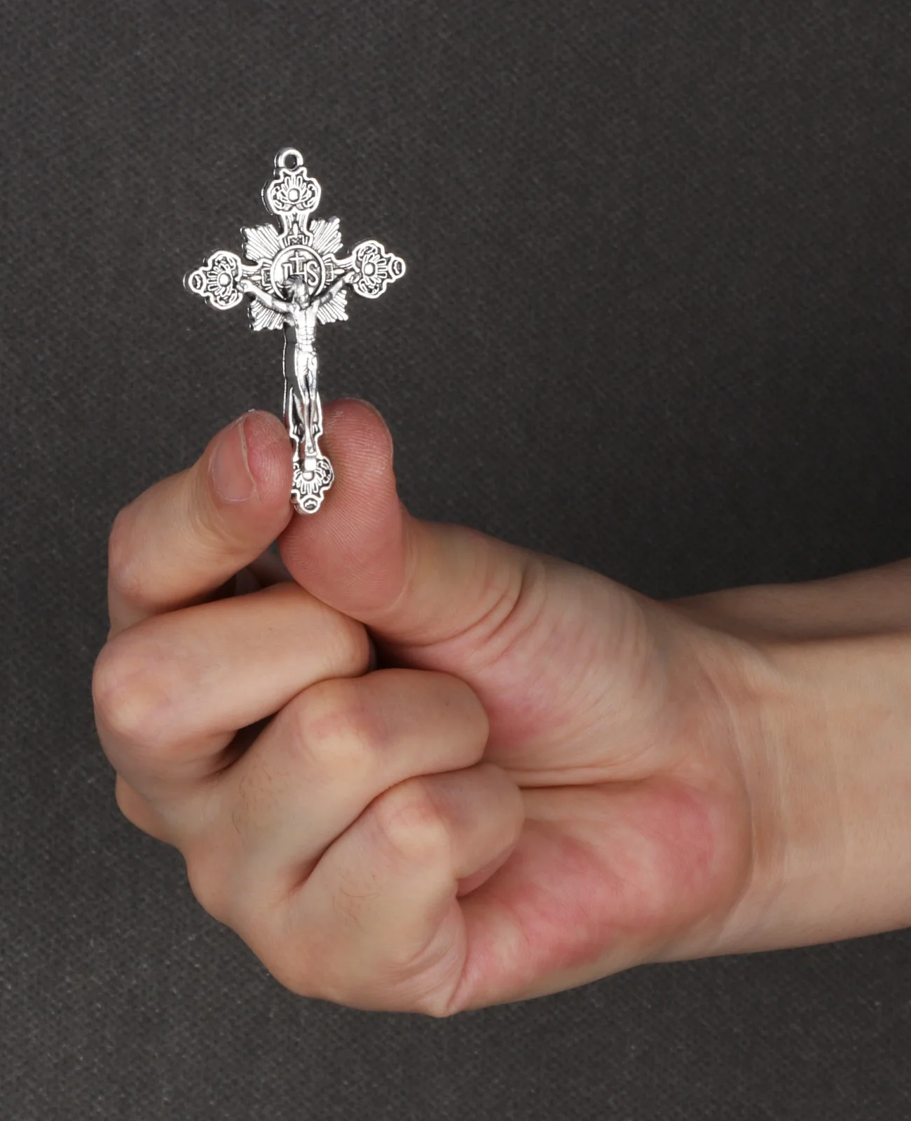 Diyalo 20 Teile/los Katholischen JHS Jesus Kreuzigung Kreuz Anhänger Rosenkranz für DIY Halsketten Schlüsselanhänger Religiöse Schmuck Machen Teile – Detail 3