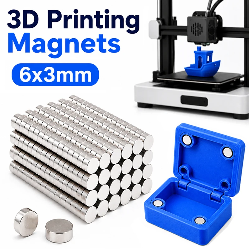3D Printing Tools Kit 6x3mm Powerful Round Magnet N35 NdfeB Permanent Magnetic Imanes 3D Printer DIY Creative Model Components