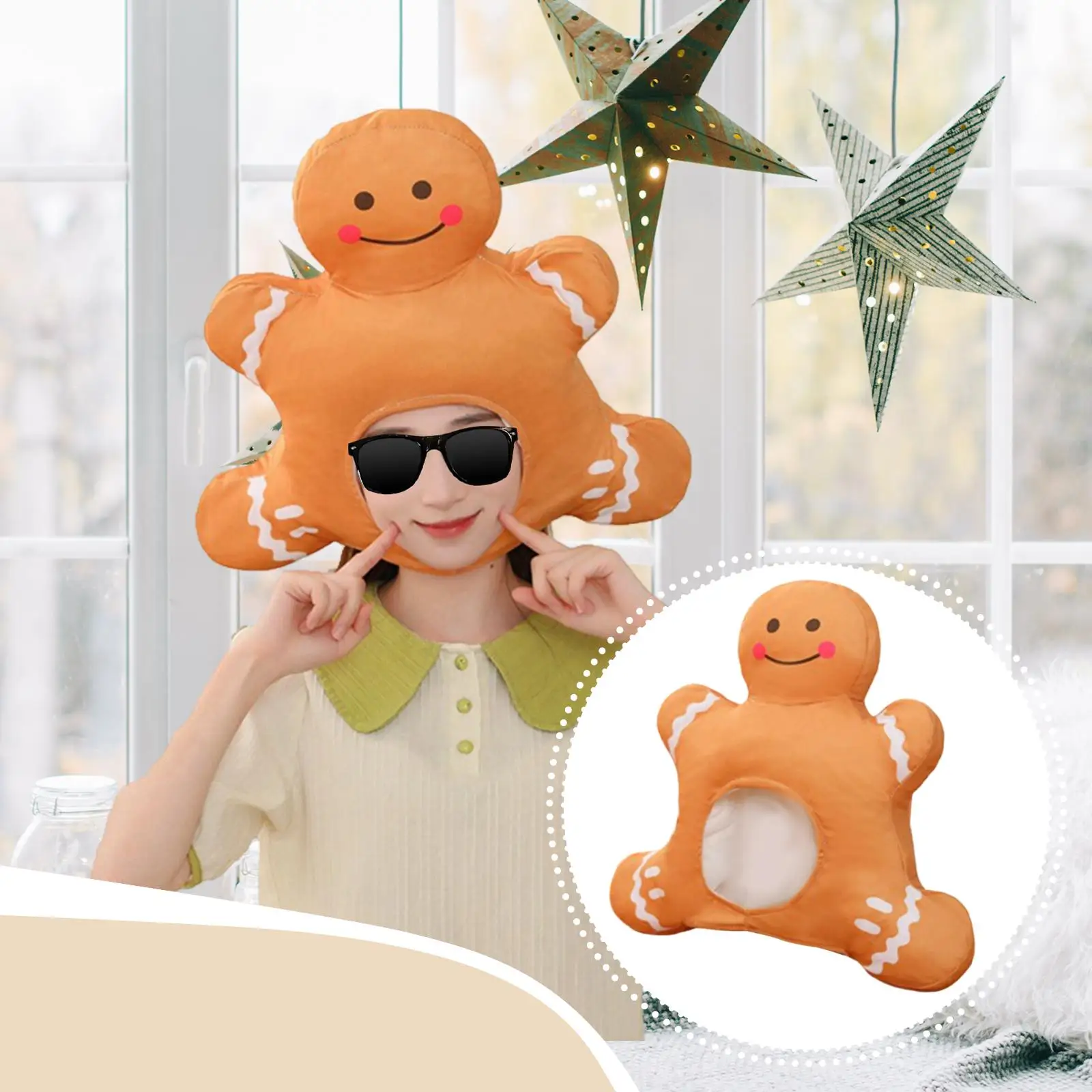 

Gingerbread Man Hat DIY Crafting Novelty Apparel Fancy Dress up for Role Play