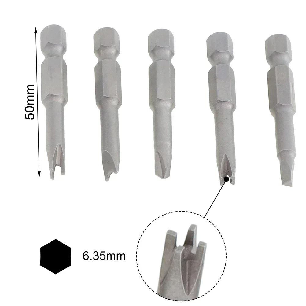 5pcs 50mm Special-Shaped Screwdriver Set U-shaped Y-Type Triangle Three Points Four Points Screw Driver Bits Hand Tool