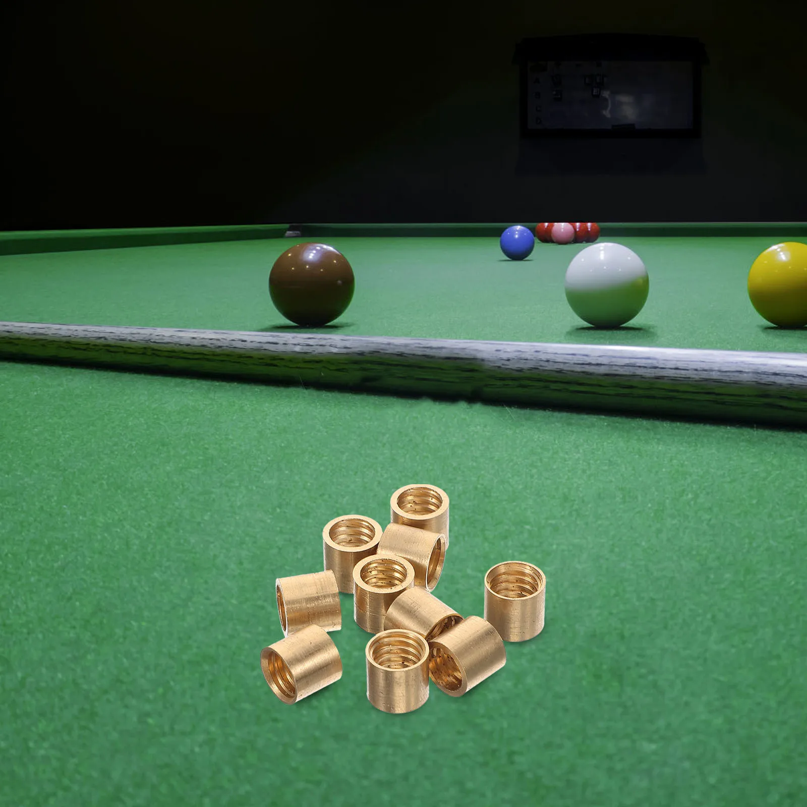 

10Pcs High Quality Brass Billiard Cue Ferrules Replacement Tips for Pool Snooker Sturdy Smooth Portable Cue Stick Fittings