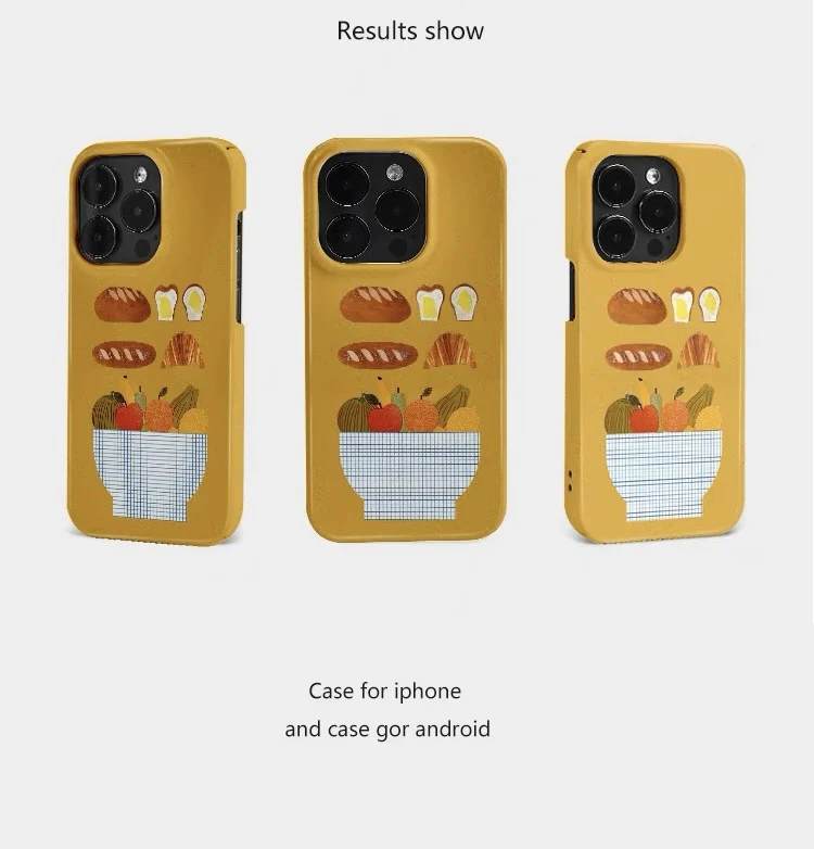 Korean Ins Orange Picnic Case for IPHONE 15PRO MAX 14 PRO 13 PRO MAX 15 15PLUS XR XS MAX SE Case Acrylic Hard Mobile Phone Cases