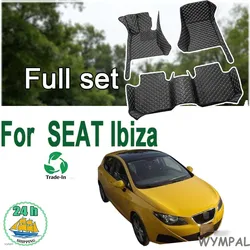 Car Floor Mats For SEAT Ibiza 6J 6P MK4 2008~2017 Waterproof Rugs Durable Carpets Luxury Leather Mat Car Accessories 2009 2010