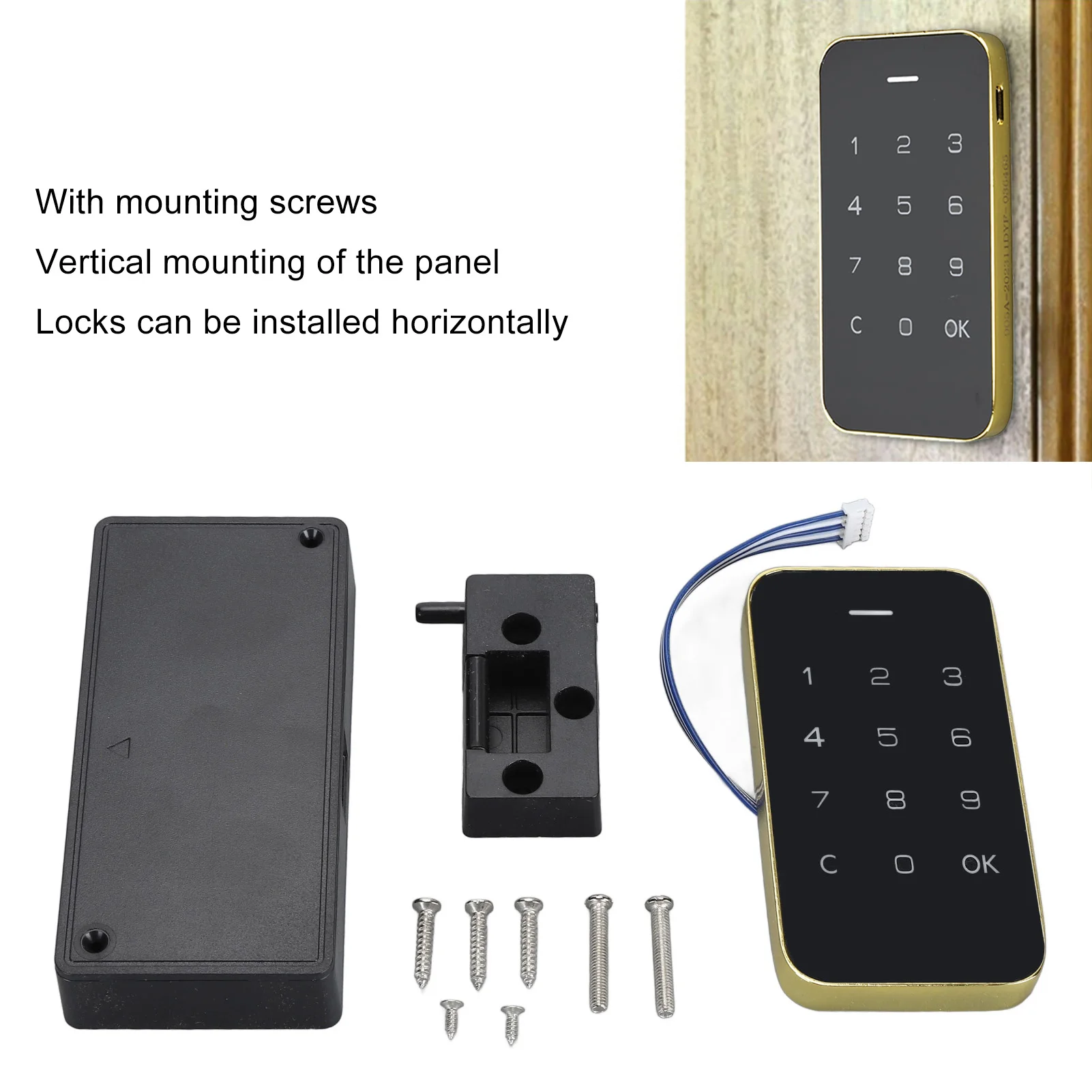 Digital Electronic Coded Lock Secure Touch Screen Password Lock For Cabinet Mailbox File Sauna Drawer School Lockers