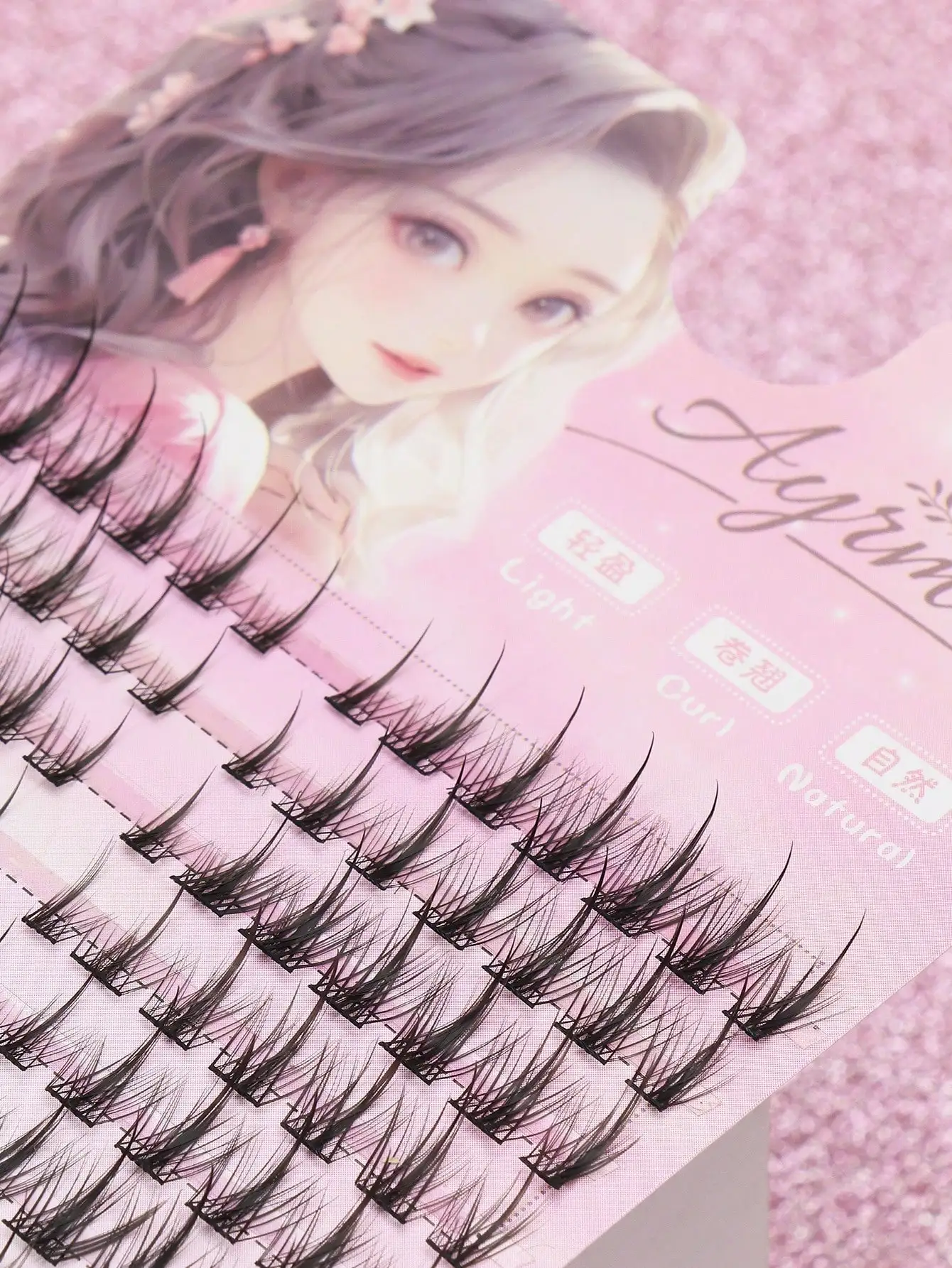 กลุ่มขนตาธรรมชาติ DIY ต่อขนตา ต่อขนตาบาง 3D คลัสเตอร์ขนตาแมว