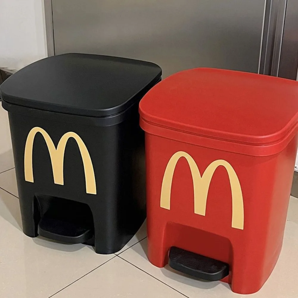 Peripheral Trash Can for Home Living Room Large Large Capacity Foot Pedal Cute Covered Bedroom High Value Kitchen Trash Bin