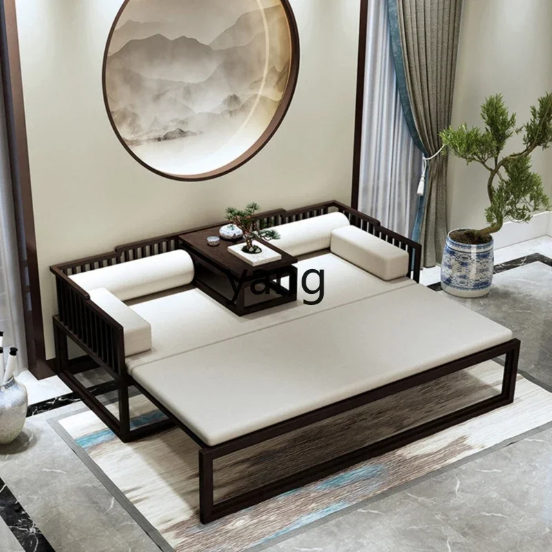 

yjq solid wood Arhat sofa pull double tea room tea table living room