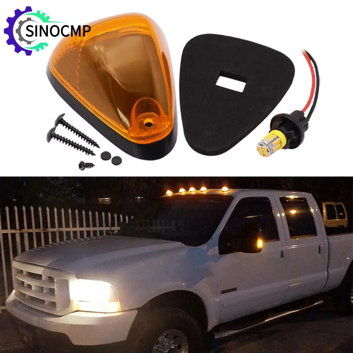 

5 шт. Янтарный светодиодный комплект габаритных огней на крыше кабины для Ford F250 F350 F450 Super Duty E-150 E-250 E-350 E-450 99-16 Автомобильный сигнальный фонарь на крыше