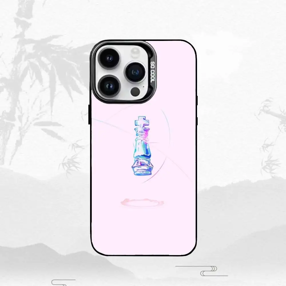 Custodia per telefono N-No Game No Life per iPhone17,16,15,14,13,12,11 Plus,Pro Max Cover placcata argento con bordo nero