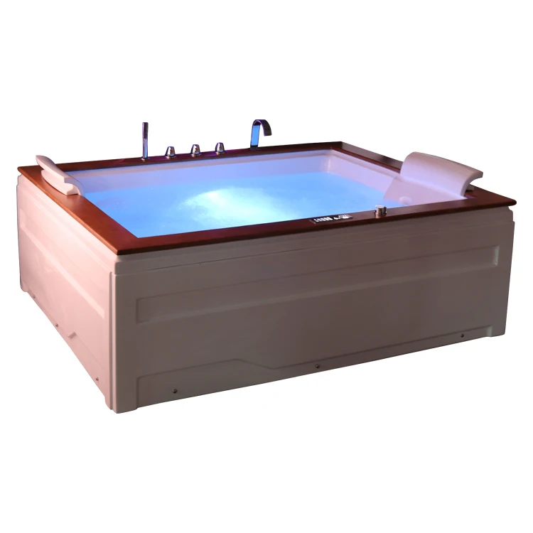 Good quality bathroom freestanding portable acrylic bathtub two person lazy spa massage hot tub body massage bathtub