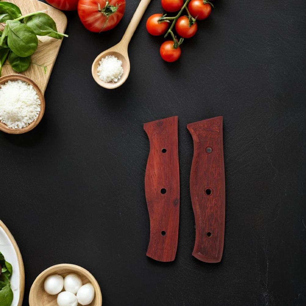 

2pcs Handle Replacement Accessories for Kitchen Knife Wood Grip Ergonomic Long Lasting Cutting Precision Universal Fit