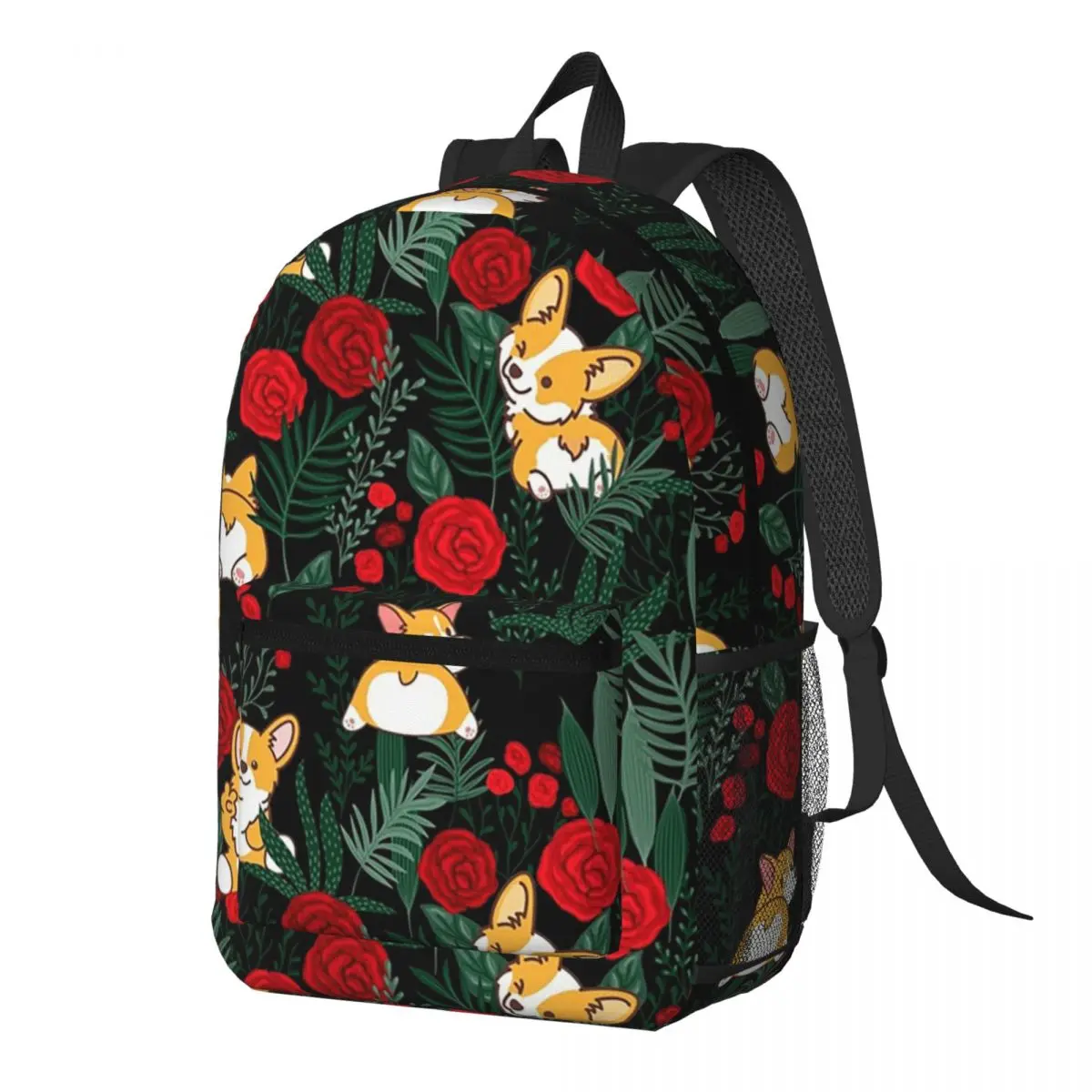 Corgi Dog In Garden Backpack Hot Sale Daypack Large Capacity Boys Girls BookBag School Bag Shoulder Bags for Men Women
