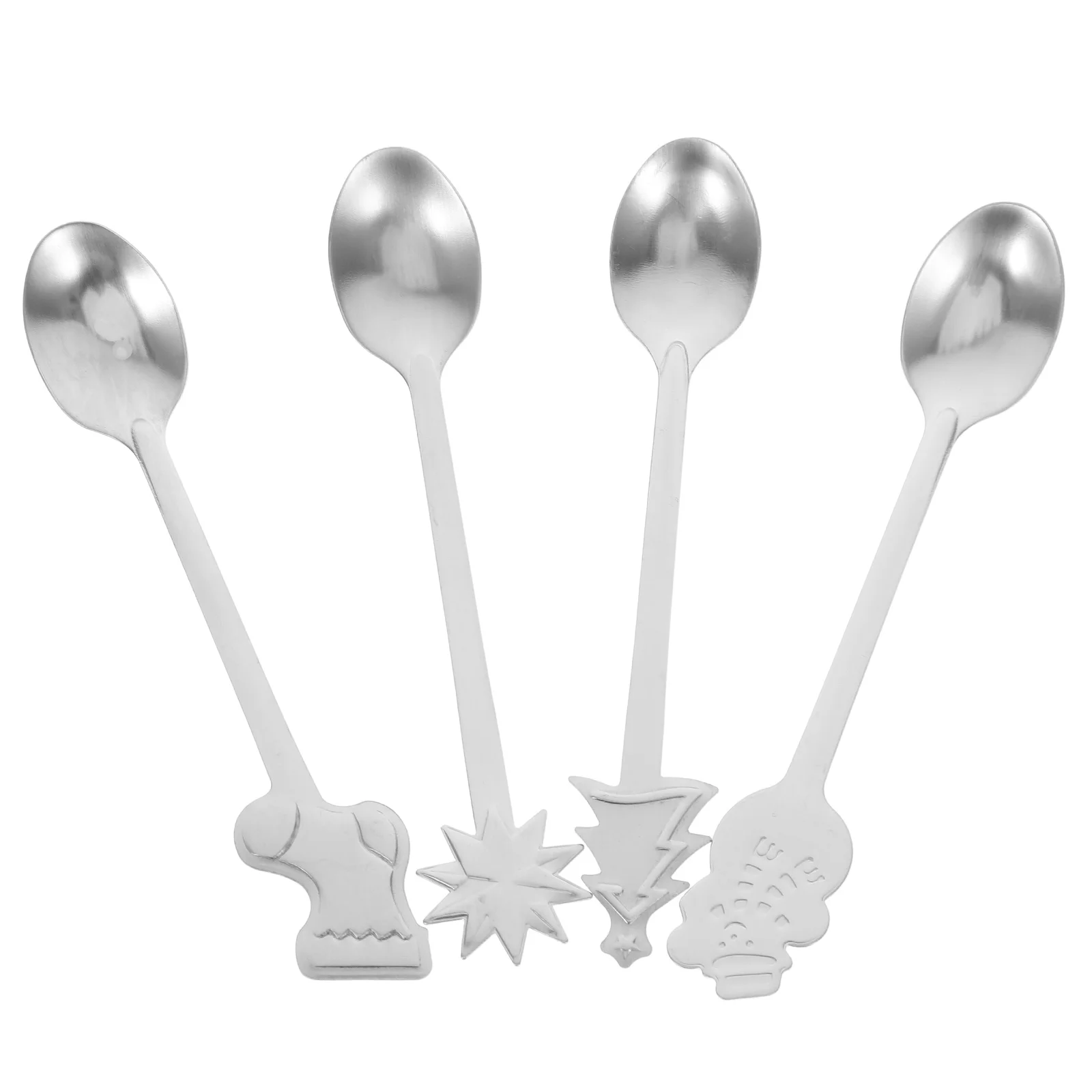 

4 Pcs Stainless Steel Coffee Spoon Christmas Spoons Merry Cutlery Cartoon Silverware