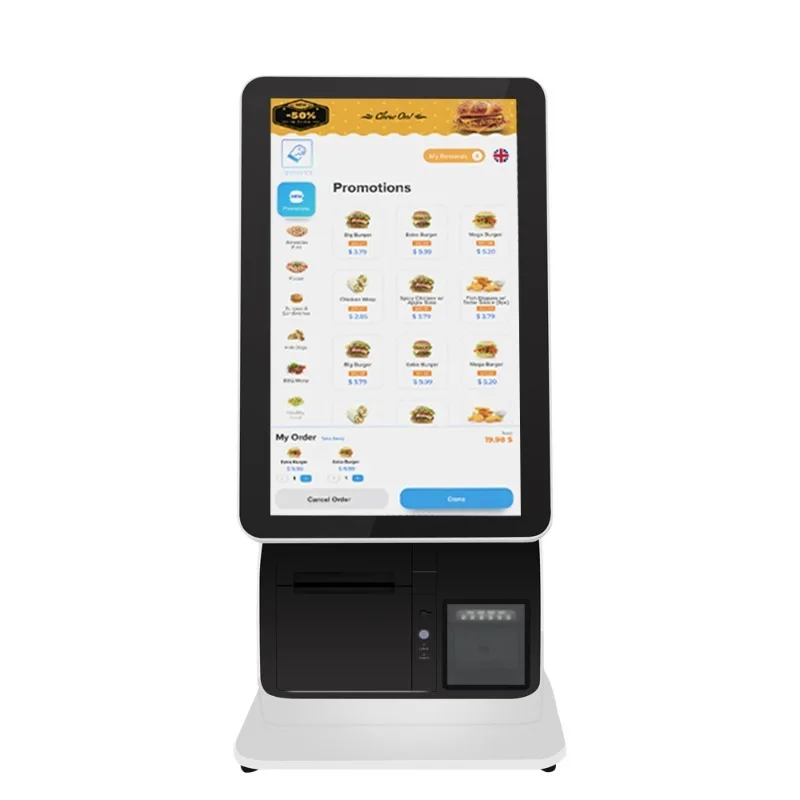 Payment Self service Kiosk POS System Touch Screen Self Service Ordering Machine for Restaurant