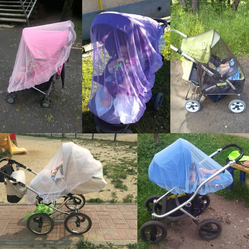 Baby Stroller Mosquito Net Pushchair Cart Insect Shield Net Mesh Safe Infants Protection Mesh Cover Baby Stroller Accessories