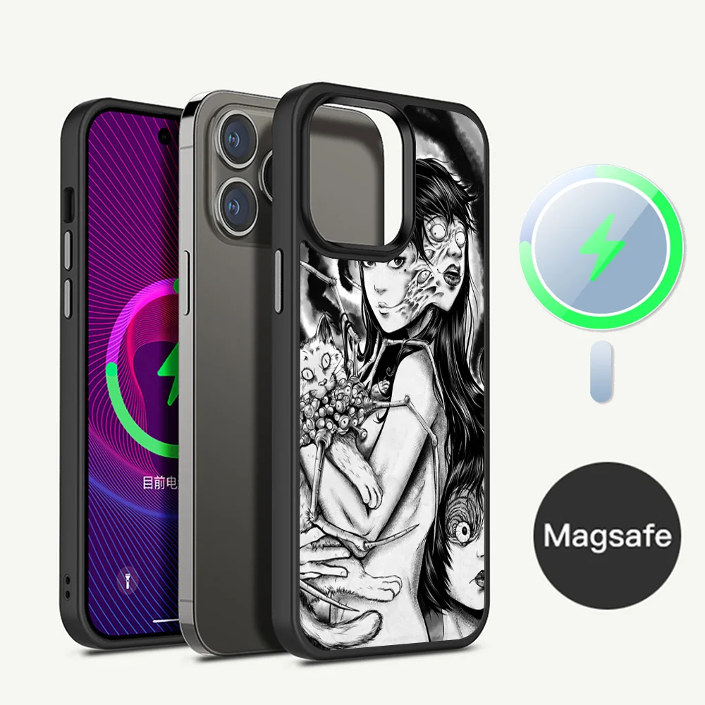 Japanese horror comic junji ito Tomie Phone Case Magnetic Case For iPhone 14 13 12 11 15 Pro Max Plus Mini For Magsafe Wireless