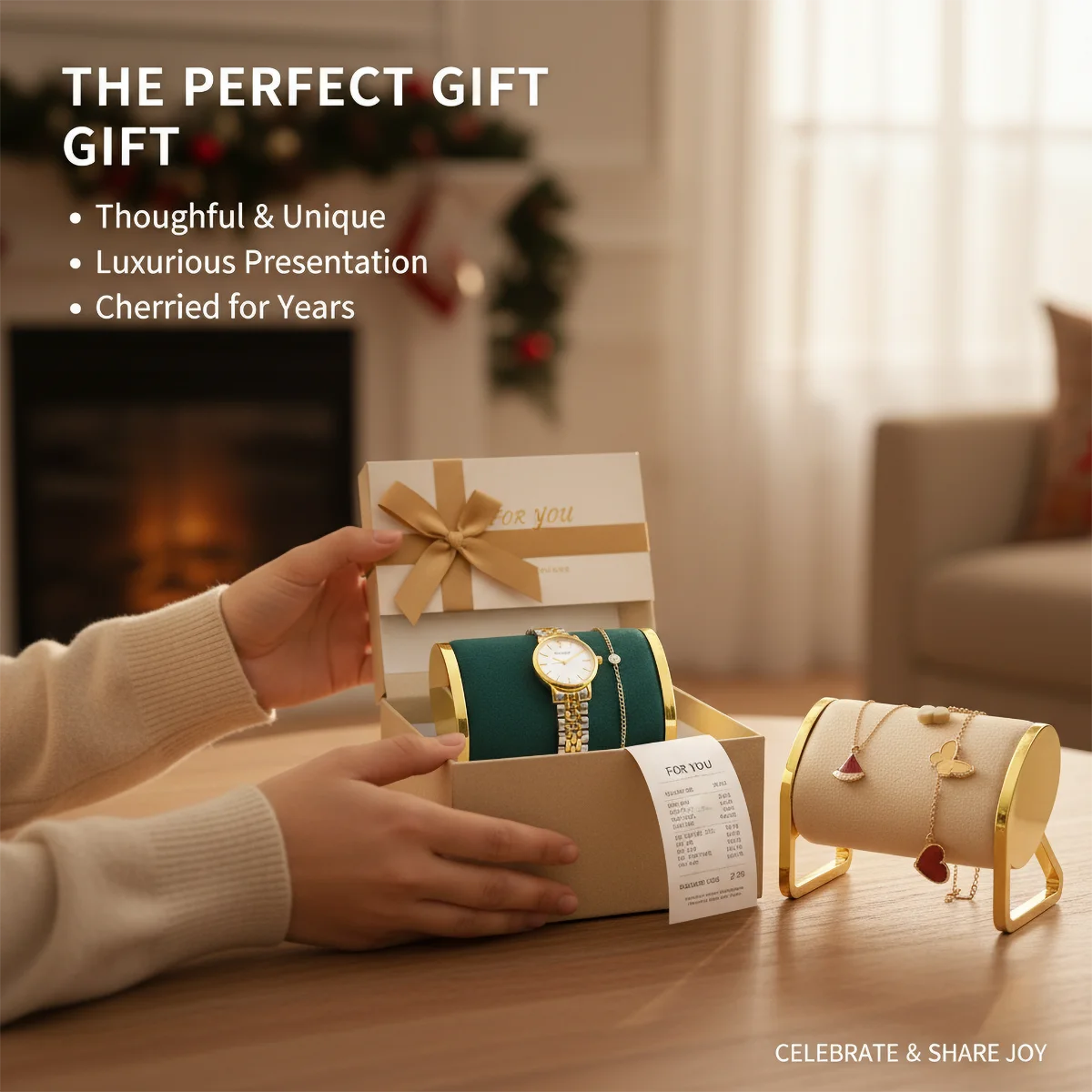 Luxury Gold Metal Watch & Jewelry Display Stand - Soft Velvet Cushion Multi-Color Organizer for Watches/Bracelets