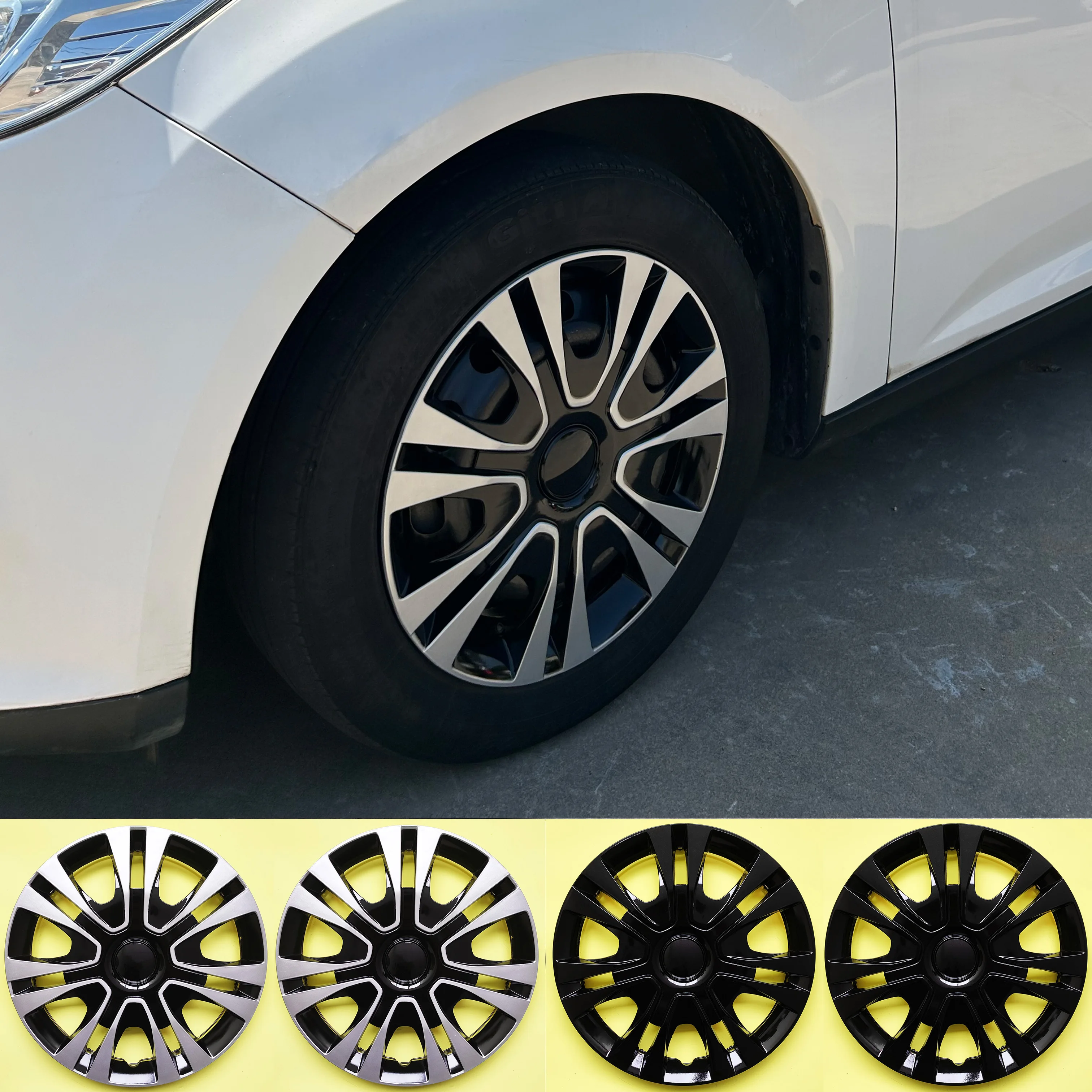 4pcs Hubcaps suitable for cars with 13-inch iron wheels, made of PP plastic can be used to decorate the appearance of car wheels