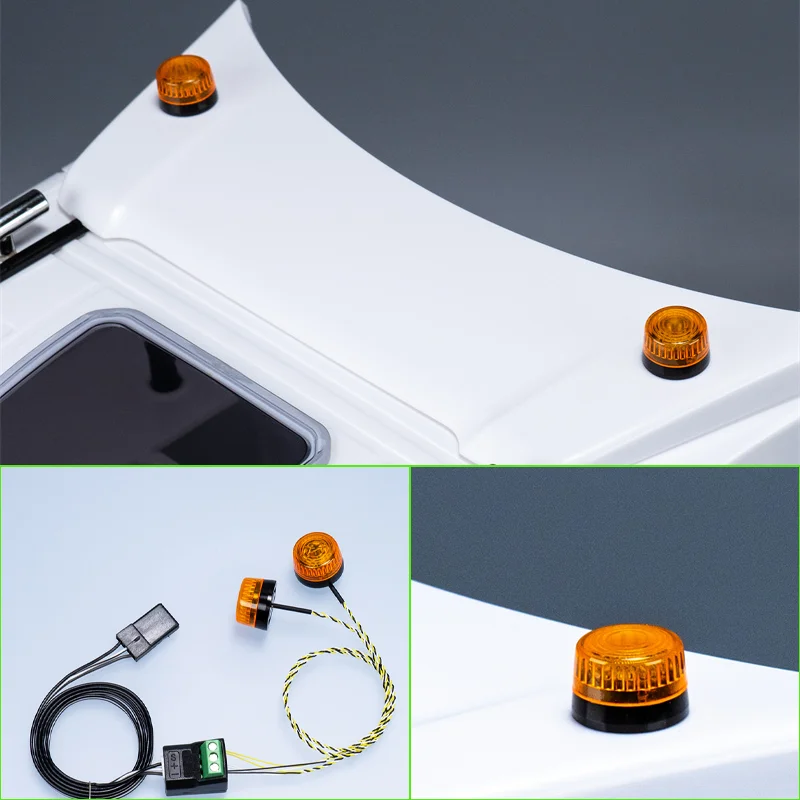 1:14 스케일 1 쌍 LED 노란색 회전 조명 스포트라이트 Tamiya RC 트럭 SCANIA 770S 6x4 56368 56371 56379 자동차