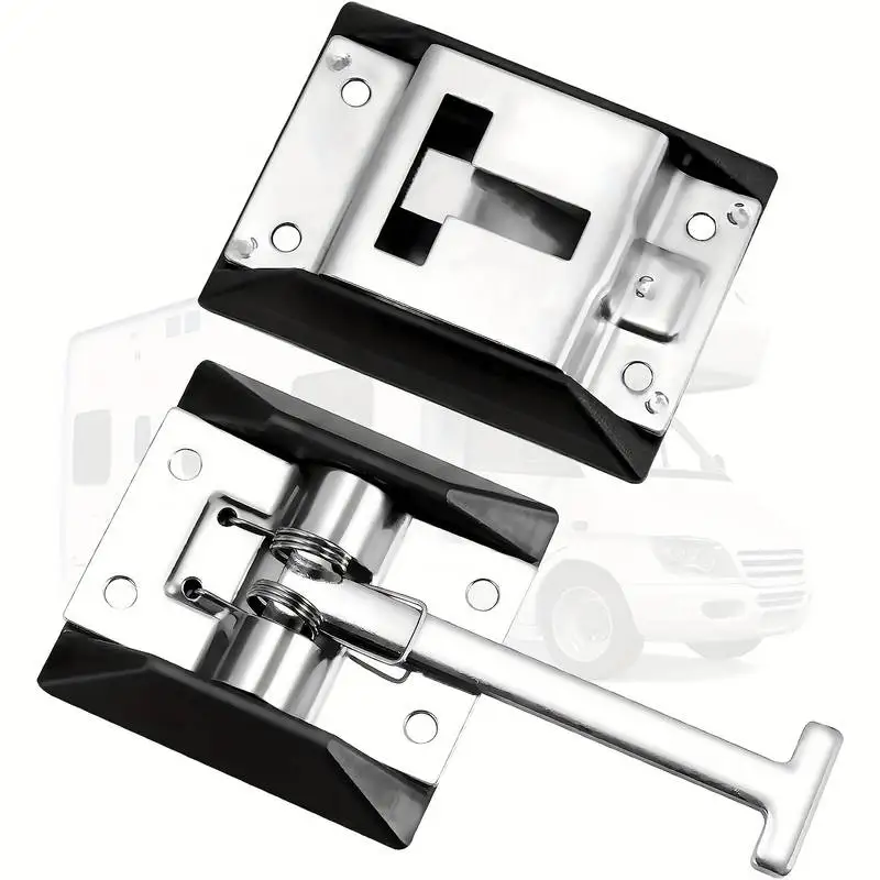 

RV Catch Holder Hardware T Style Entry Door Latch for Commercial Vehicle Cargo Haulers Travel Trailers Motorhome Containers