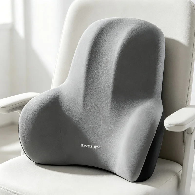 Memory Foam Lumbar Support Pillow, Ergonomic Waist Pain Relief Cushion for Car Office Gaming Chair Postpartum