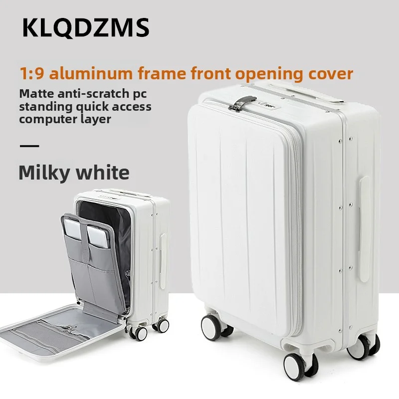 KLQDZMS Suitcase Aluminum Frame Boarding Box Girls Trolley Case 20