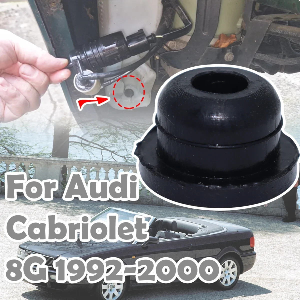 

Car Windshield Washer Headlight Pump Seal Water Reservoir Gasket Grommet Mount Cap Plug For Audi Cabriolet 8G 92 1993 1994-2000