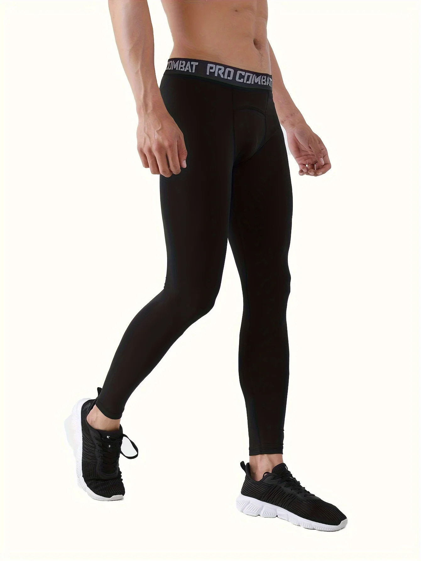 3 قطع من سراويل اللياقة البدنية المضغوطة للرجال، سراويل ضيقة مرنة غير رسمية، مناسبة للياقة البدنية في صالة الألعاب الرياضية الخارجية والجري ملابس رياضية للرجال #4