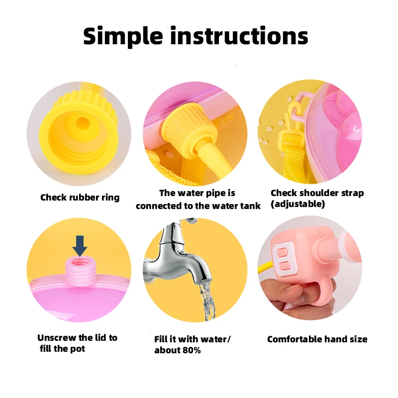 어린이 물총 튀는 장난감 배낭 물총 여름 해변 장난감 물싸움 소년 소녀 배낭 물총 나들이 장난감 C