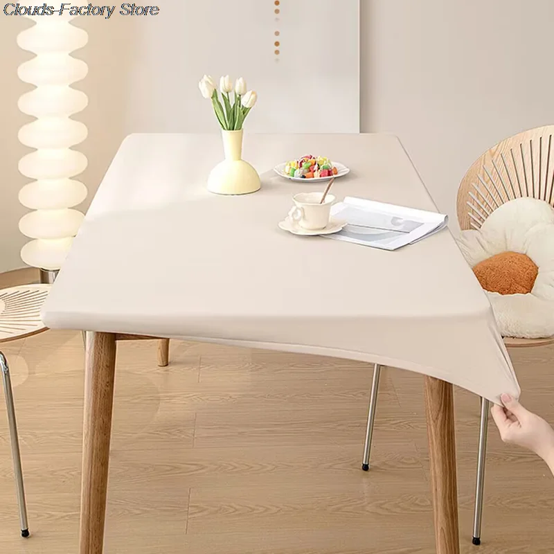 New Waterproof Oilproof Tablecloth PU Leather Table Cover Student Desk Mat Office Decor Protector Custom Elasticity Table Cloth