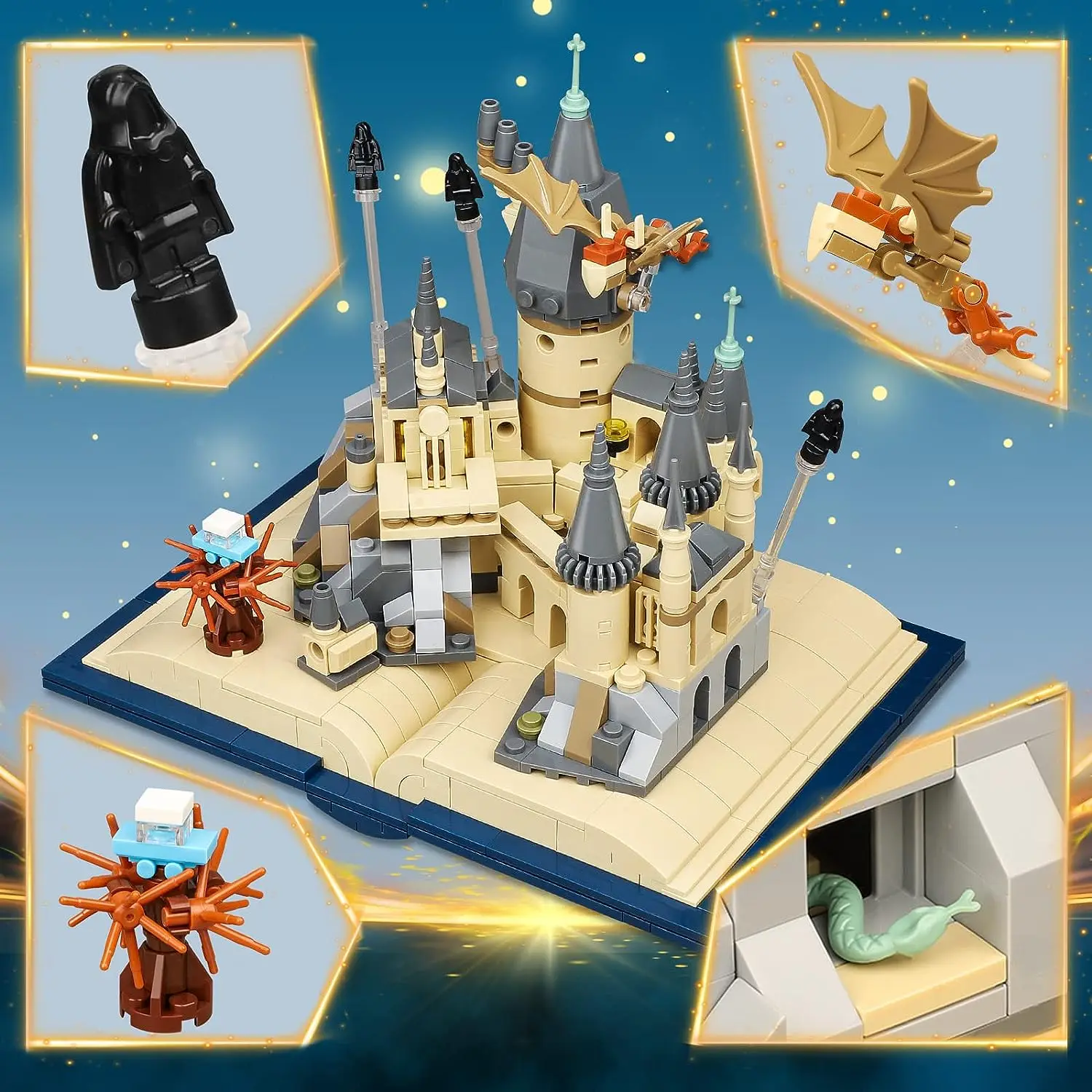 MOC Creative Harry School of Witchcraft and Wizardry Model Magic Castle Book Building Block Toy Brick Children\'s Gift