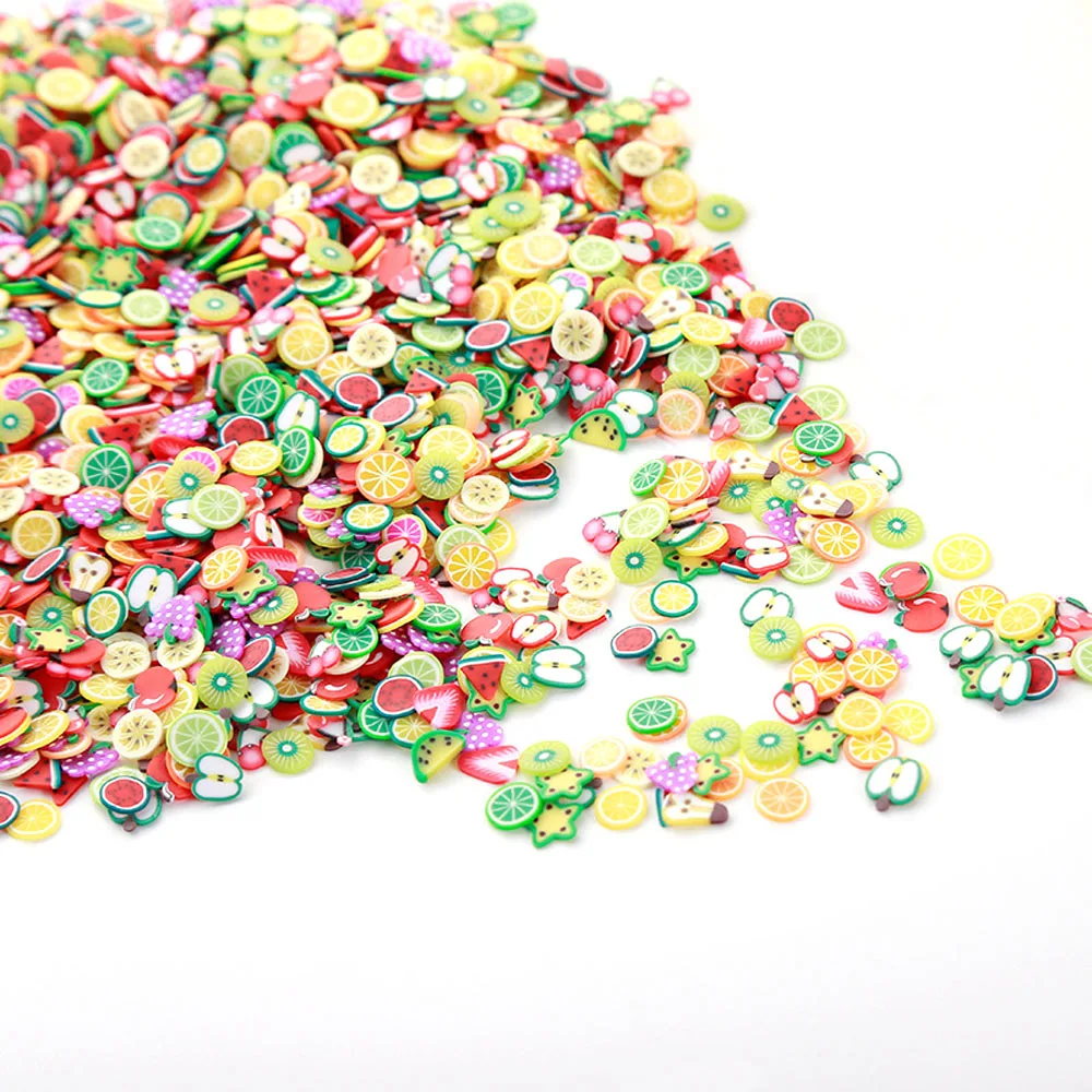 10g/Bag 3D Colorful Fruit Slices For Slime Polymer Clay Sequins Nail DIY Decoration Design Charms Patch 5mm Nail Art Accessories