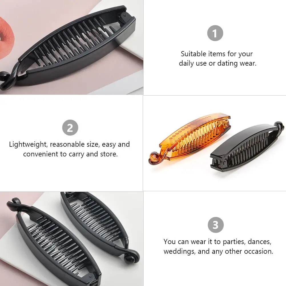 6PCS Anti-slip Hair Clip Durable Reusable Lightweight Banana Horsetail Vertical Women Headdress Stylish Any Season