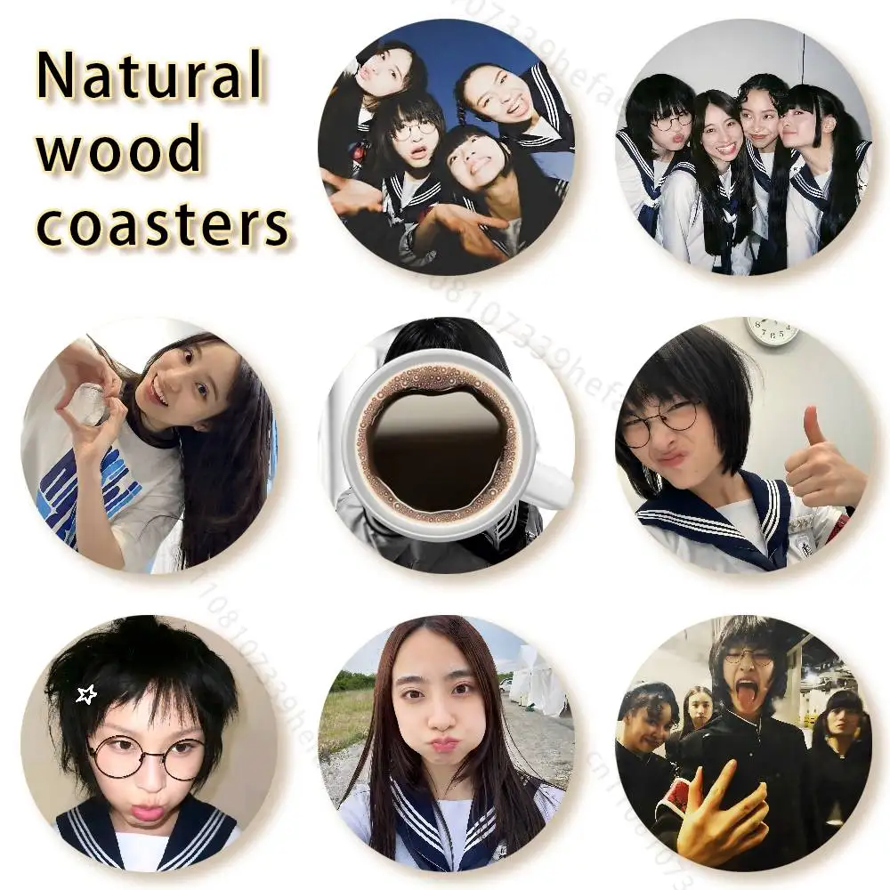 

Atarashii Gakko wooden anti-slip coasters suitable for home office and theme party decoration