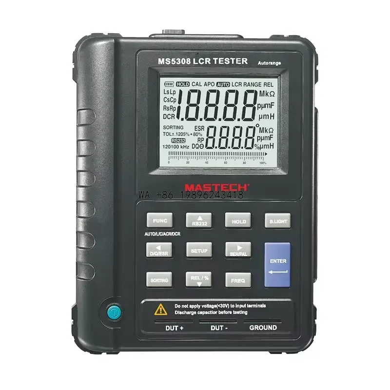 Wmwmnu for MASTECH MS5308 Handheld Digital LCR Meter Bridge Test Inductance Capacitance Resistance Meter Dual LCD Display