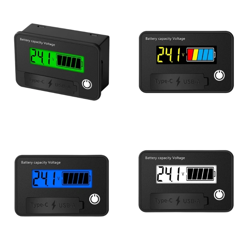 8-30V Battery Capacity LCD Car Motorcycle Voltmeter Electricity Meter Digital Battery Levels