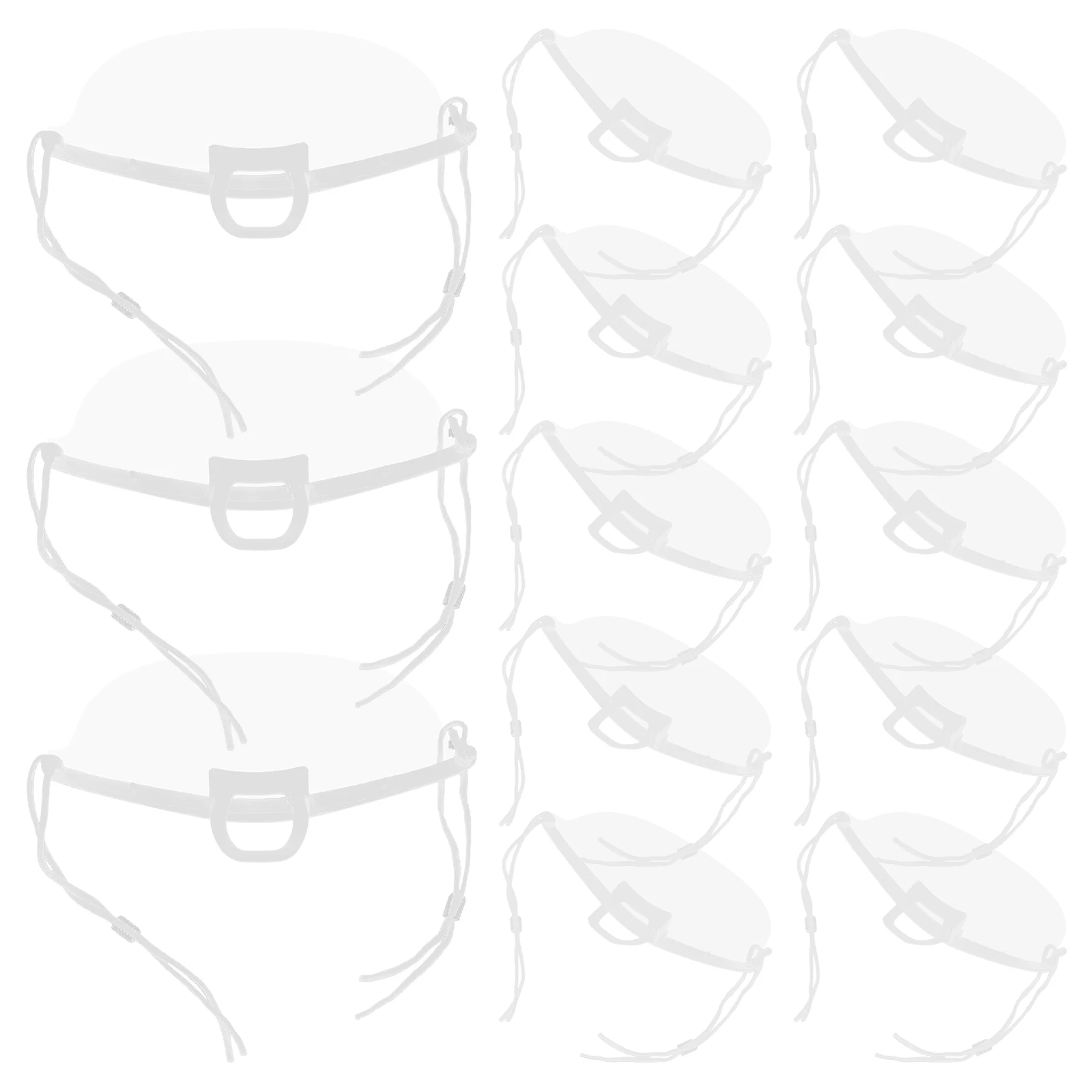 

20 Pcs Anti-spit Chef Masks Transparent PE Plastic Food Safety for Restaurant Kitchen Use Long-lasting Comfortable