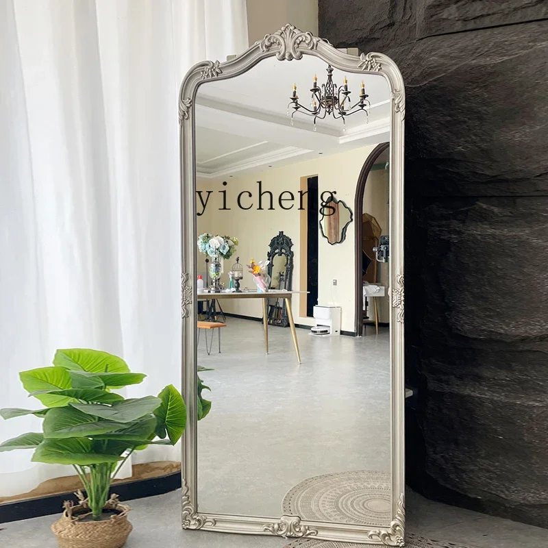 L2-3 French retro full-body mirror European carved mirror floor-to-ceiling clothing store fitting clothes household large mirror