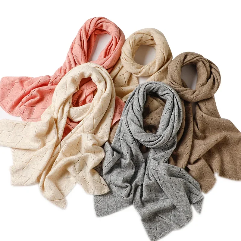 

Модный теплый вязаный шарф из искусственного кашемира, мягкие женские шарфы, зимние элегантные классические минималистичные женские шарфы