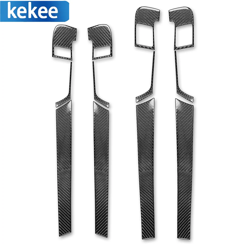 For Audi A3 S3 2006-2007 Real Carbon Fiber Car Inner Door Bowl Panel Strips Decorative Trim Sticker Auto Interior Accessories