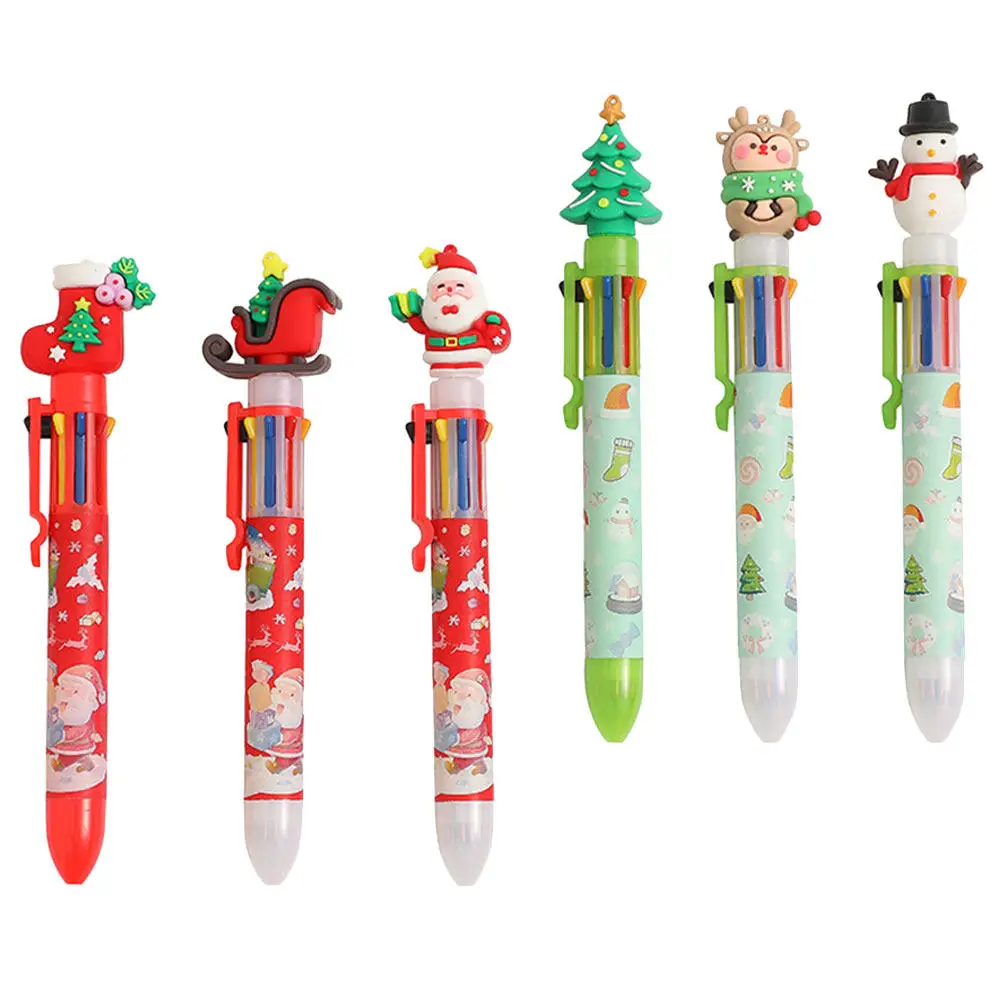 

Набор из 6 шариковых ручек с рождественской тематикой, выдвижные, с мультяшными рисунками, гладкое письмо, быстросохнущие чернила, подарки на Рождество, товары для студентов и вечеринок