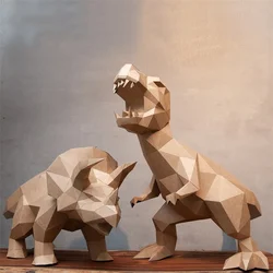 Tyrannosaurus Rex 3D Paper Model DIY Papercraft Handmade Ornaments Home Decoration Low Poly Sculpture Dinosaur Model Puzzles Toy