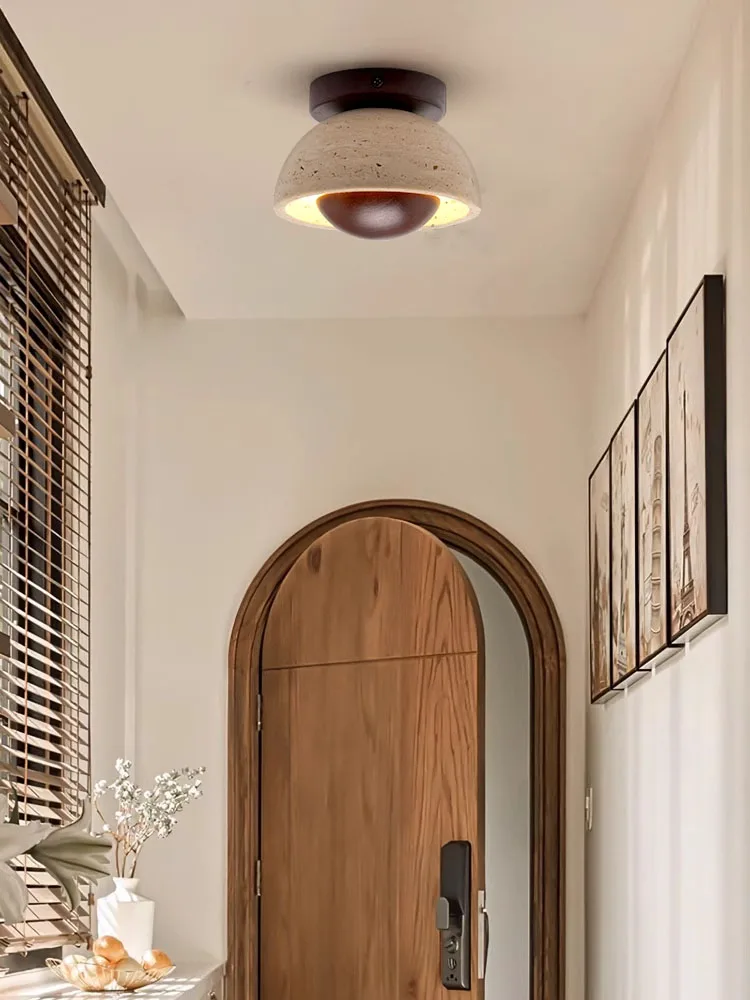 Led Spotlight Wabi Sabi Style Small Light Yellow Cave Stone Ceiling Lamp Corridor Balcony Downlight Surface Mounted Lighting