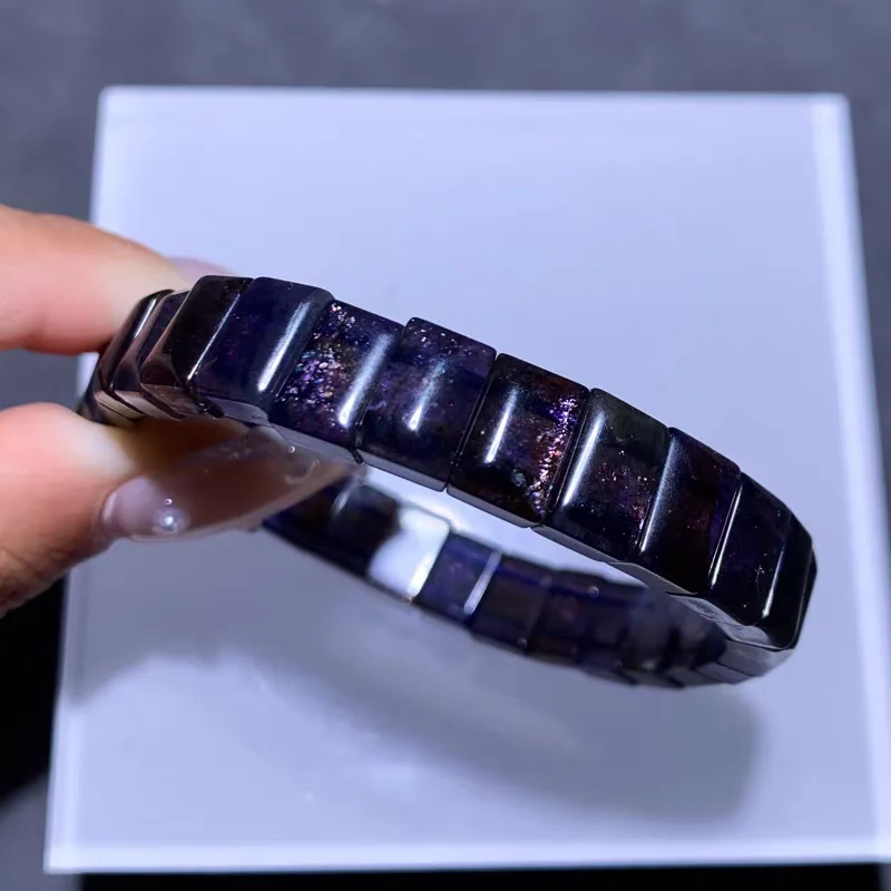 Natural Blue Dichroite Cordierite Iolite Bracelet Heart Beads 12x10mm Women Iolite Crystal Clear Round Beads Fashion AAAAAA