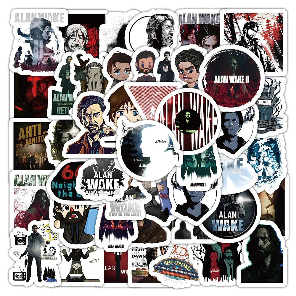 10/30/50PCS Alan Wake Thriller Action Adventure Game Sticker DIY Decoration PVC Waterproof Skateboard Notebook Graffiti Toy