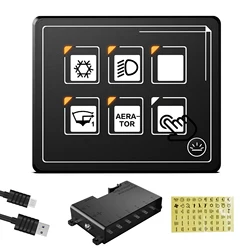 6P/10P Membrane Control Switch Panel with Bluetooth APP Control and IP67 Waterproof Backlight LED Module Panel for Car Boat RV