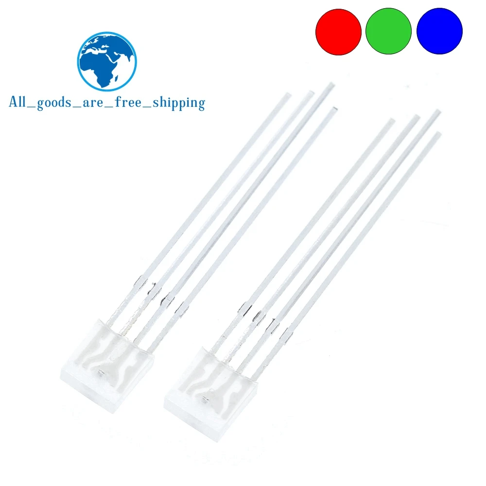 10/50/100pcs Rectangular LEDs 255 Diod RGB LED Diffused Cathode / Anode Square 2*5*5mm Red Green Blue Light Emitting Diodes 